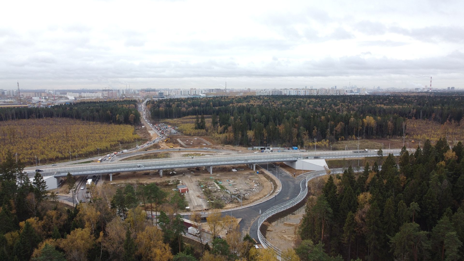 мытищи, мытищинская хорда, дорога, видео с коптера,