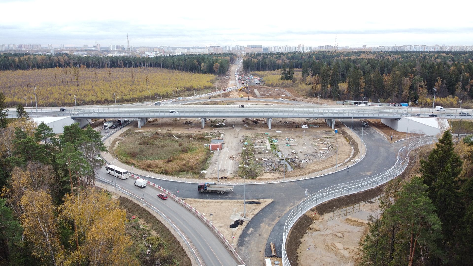 мытищи, мытищинская хорда, дорога, видео с коптера,