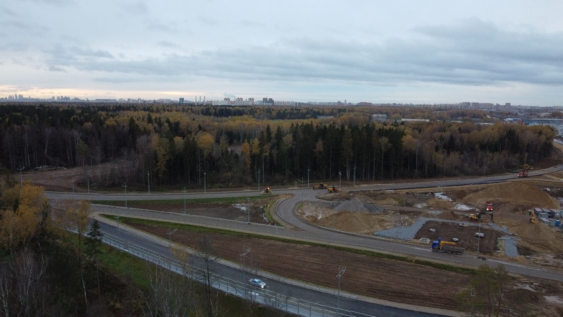 мытищи, мытищинская хорда, дорога, видео с коптера,