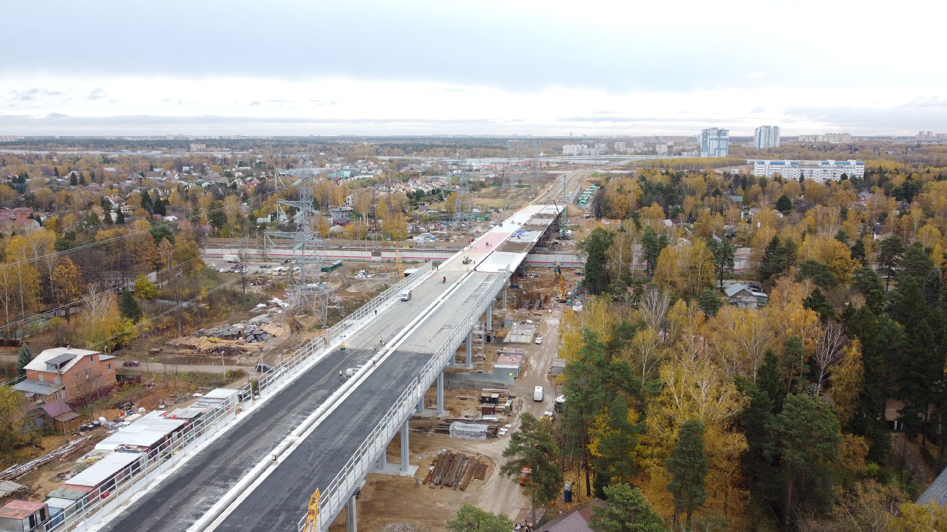 мытищи, мытищинская хорда, дорога, видео с коптера,