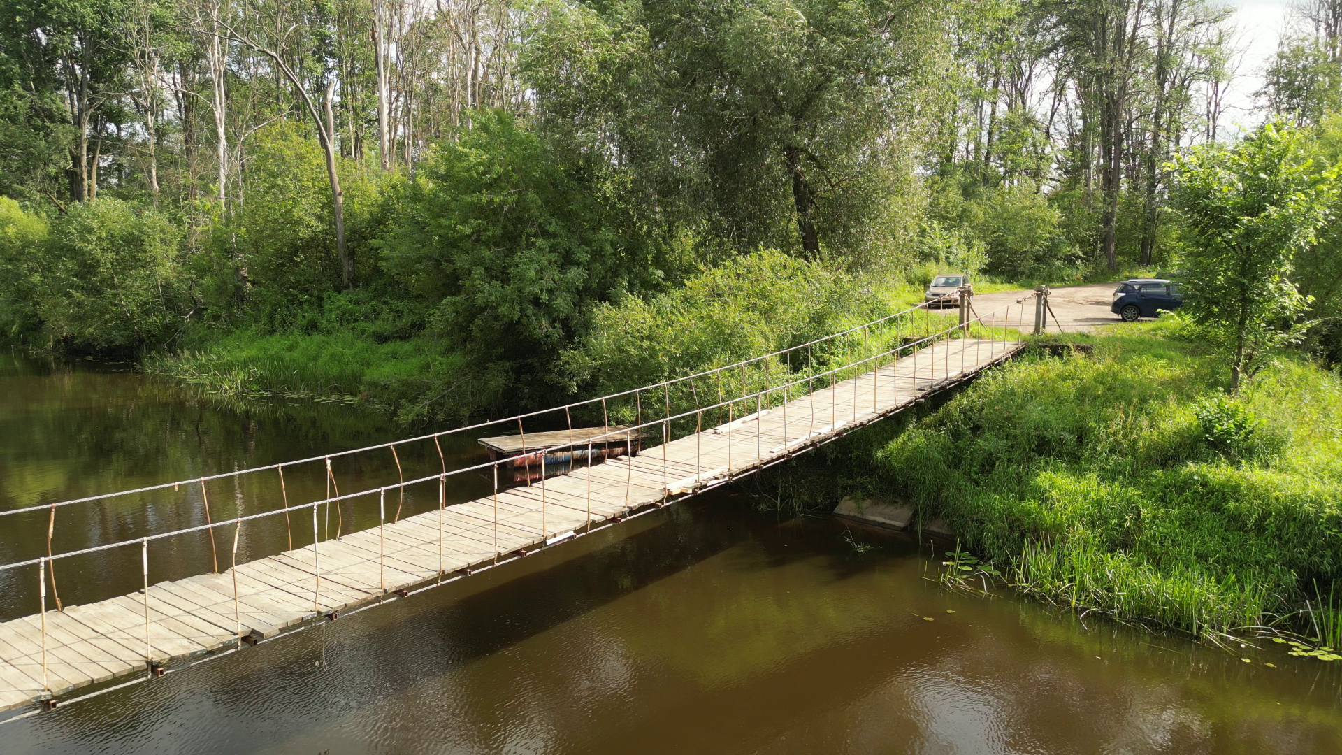 видео с коптера, талдом, мост, церковь,