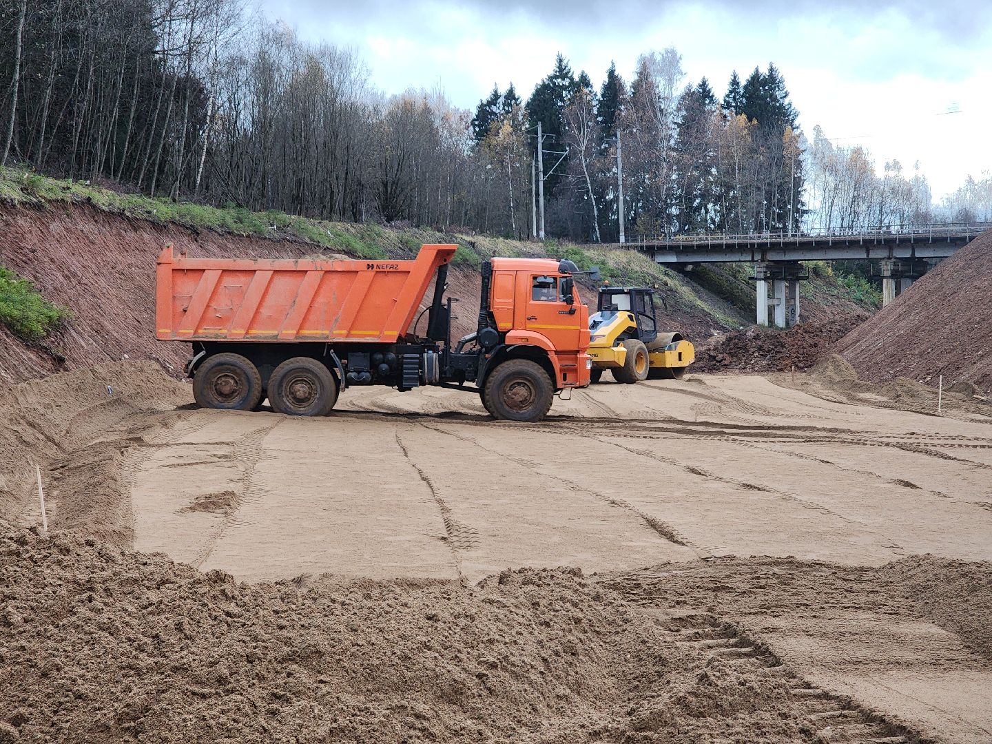 строительство дороги, объездная дорога, тучково, руза, рузский городской округ, московская область, Подмосковье,