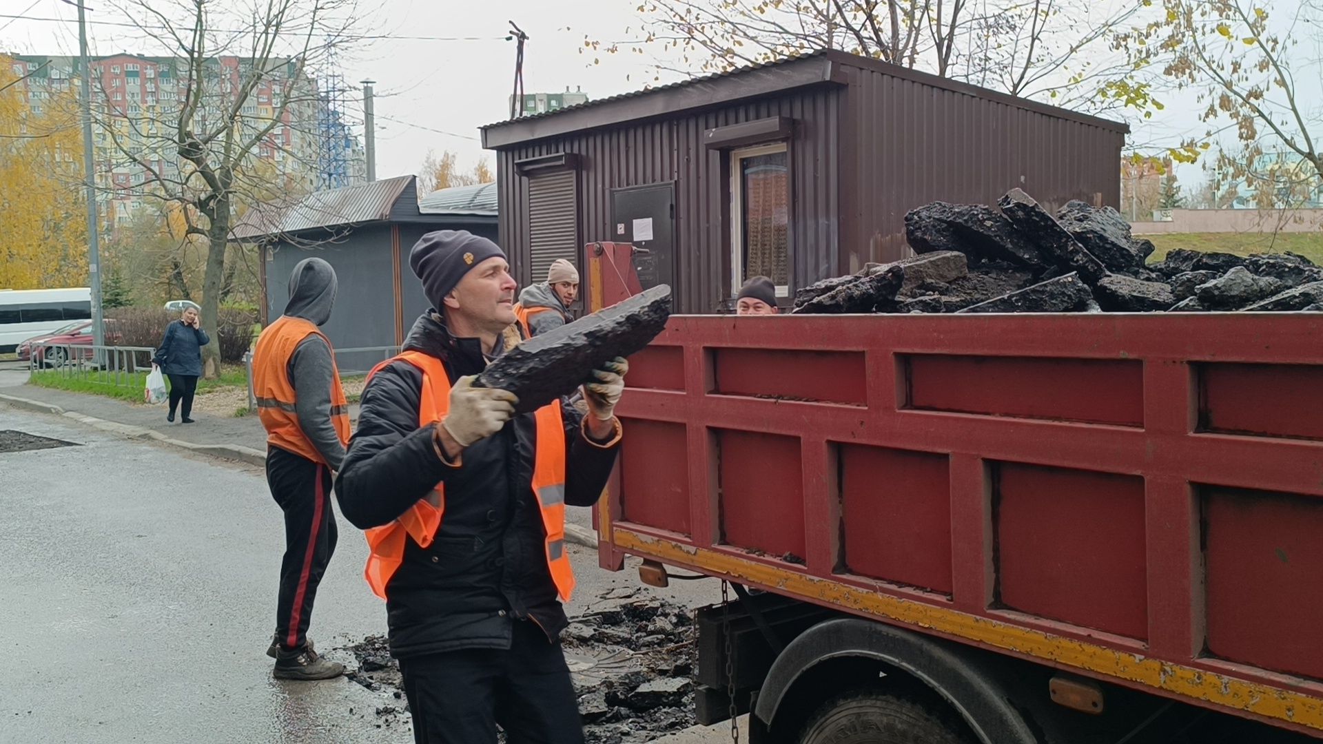 ямочный ремонт, лобня, дорога,