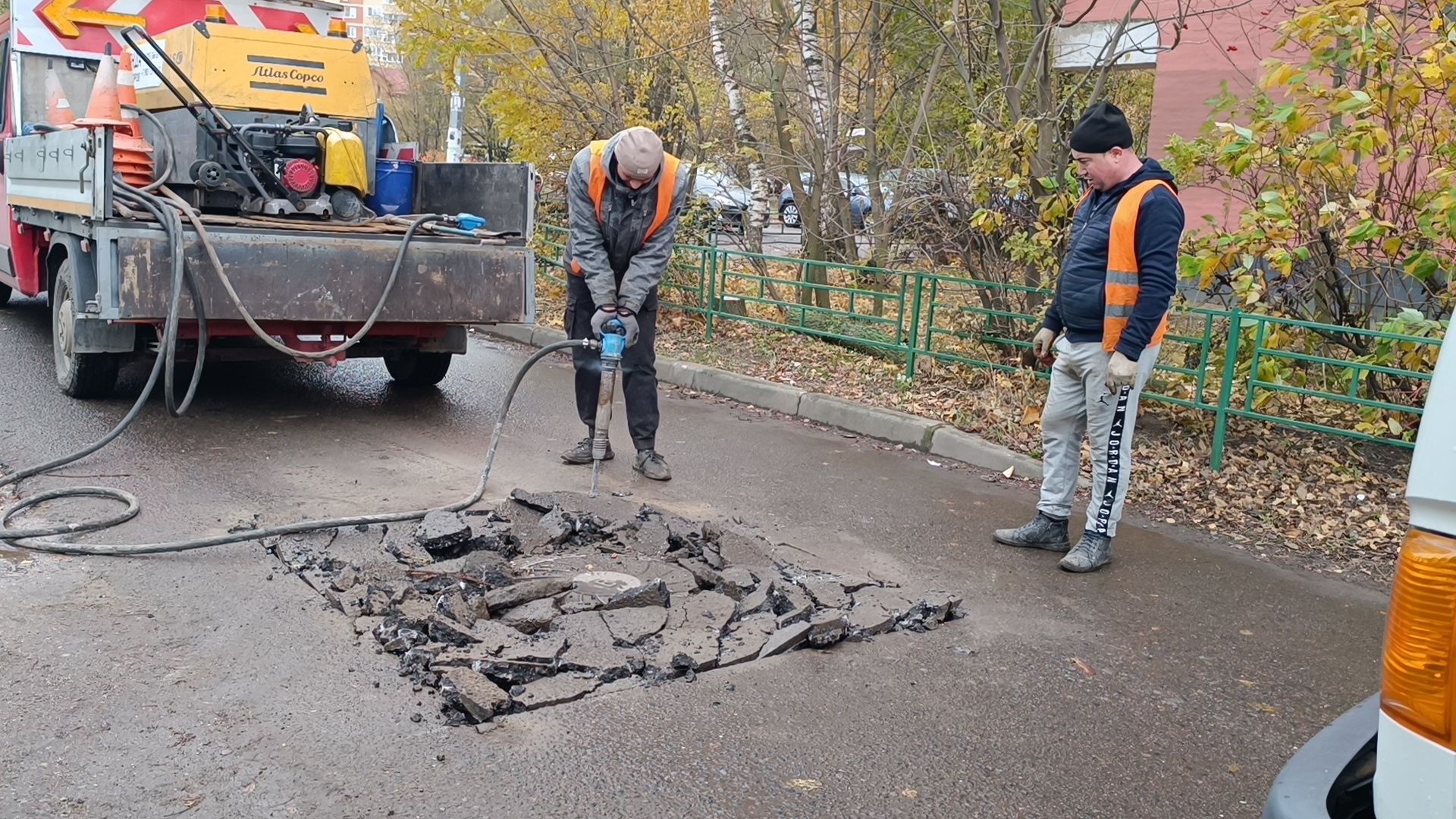 ямочный ремонт, лобня, дорога,