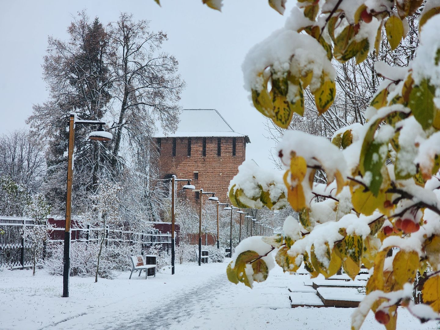 Коломна, снегопад, уборка снега, вертикалка,