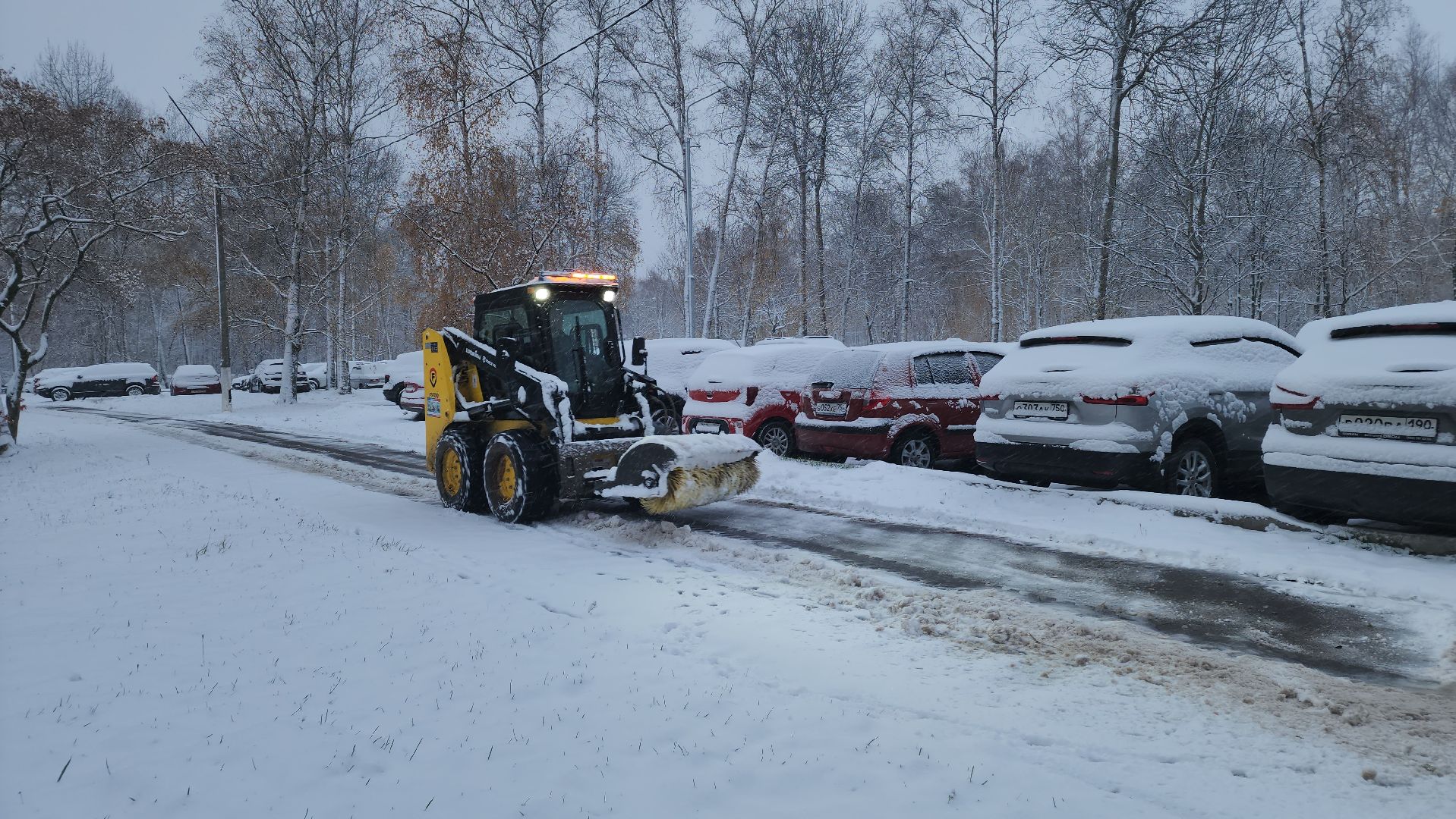 ступино, первый снег, уборка первого снега, вертикалка,