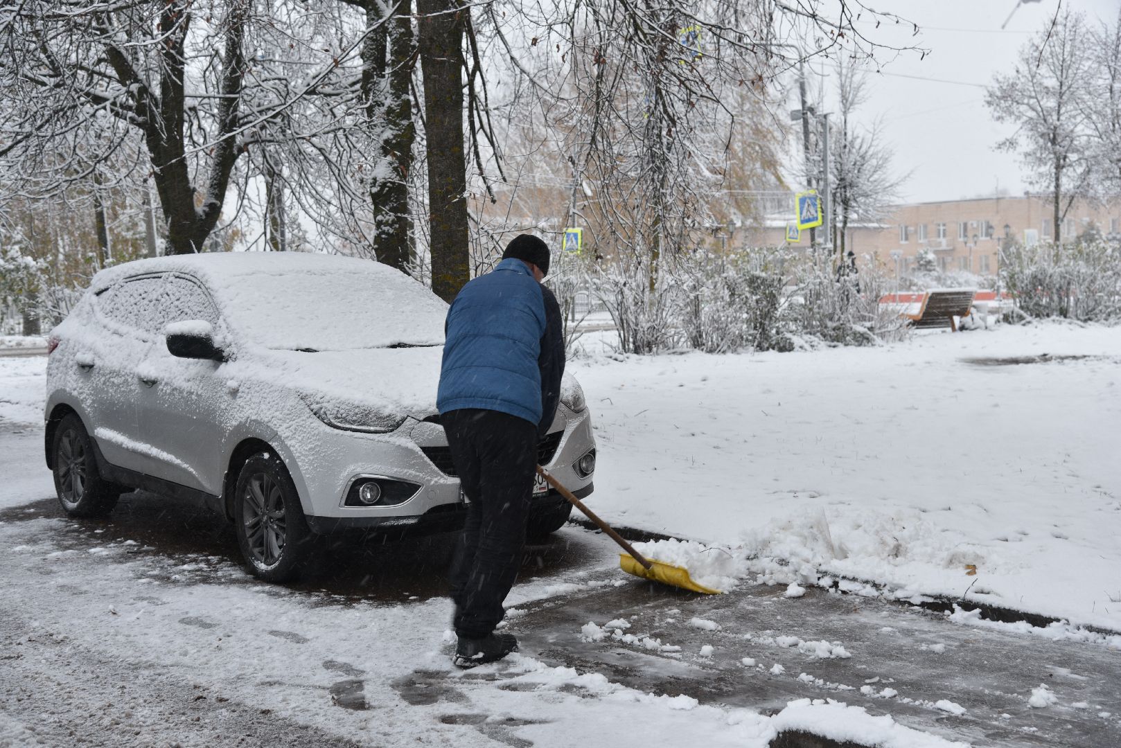 лотошино, жкх, уборка снега, первый снег, благоустройство, вертикалки,