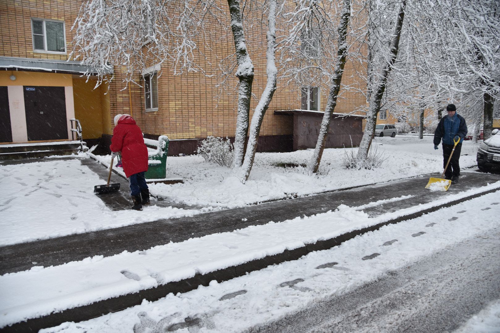 лотошино, жкх, уборка снега, первый снег, благоустройство, вертикалки,