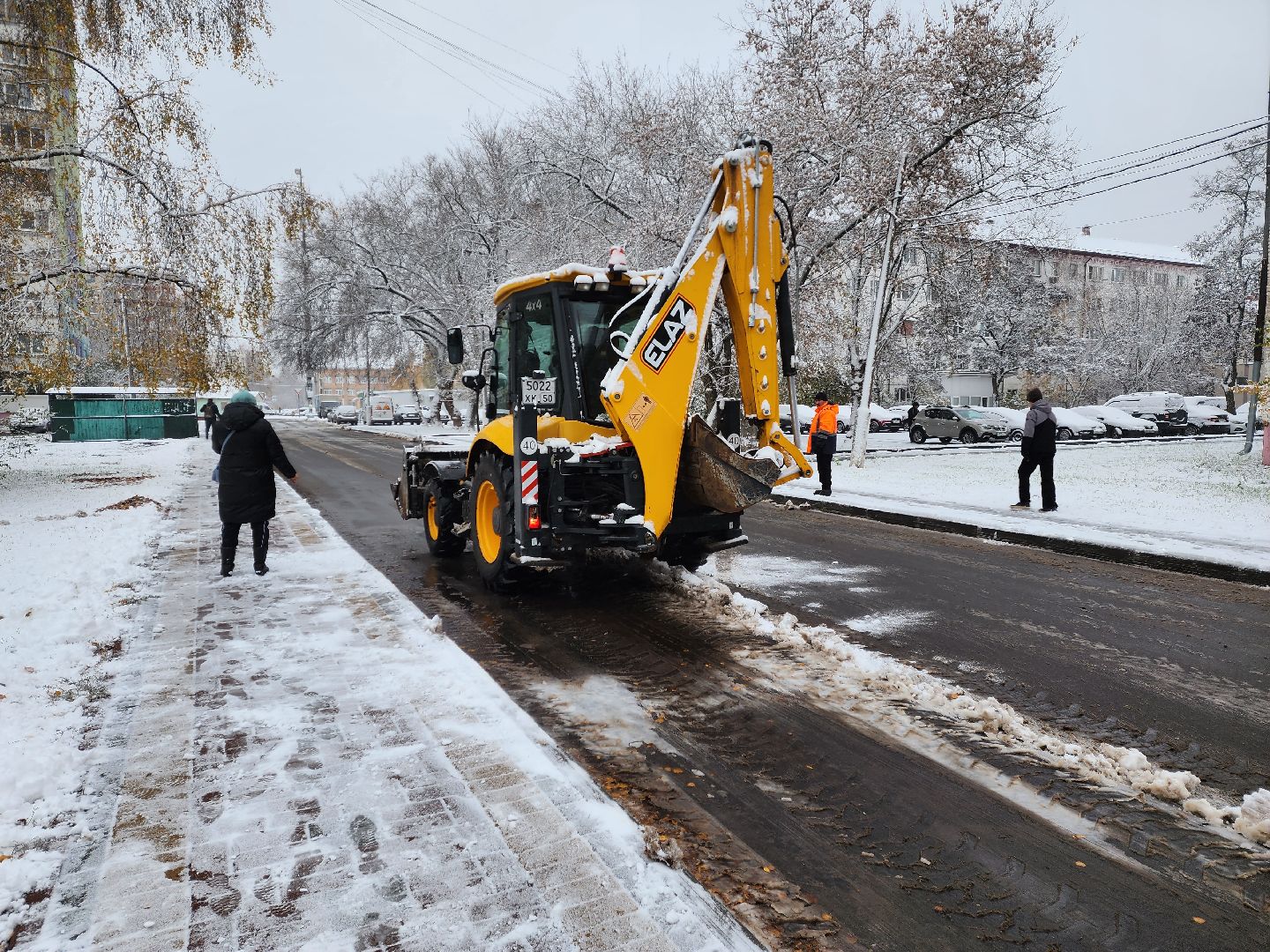 раменское, жкх, первый снег, уборка улиц города, вертикалки