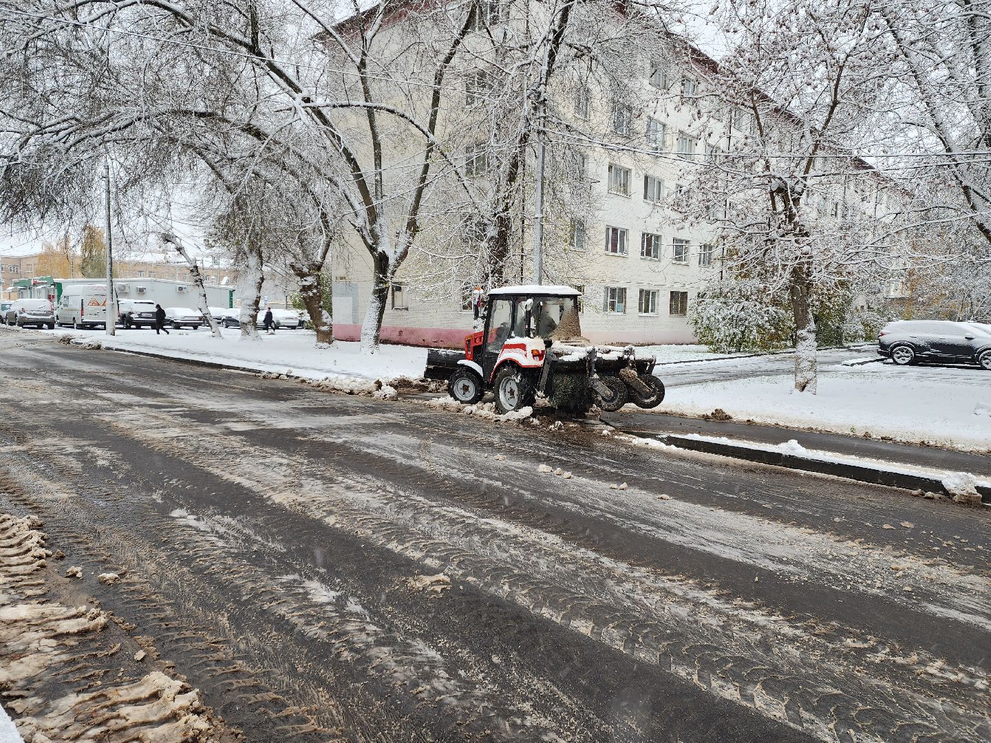 раменское, жкх, первый снег, уборка улиц города, вертикалки