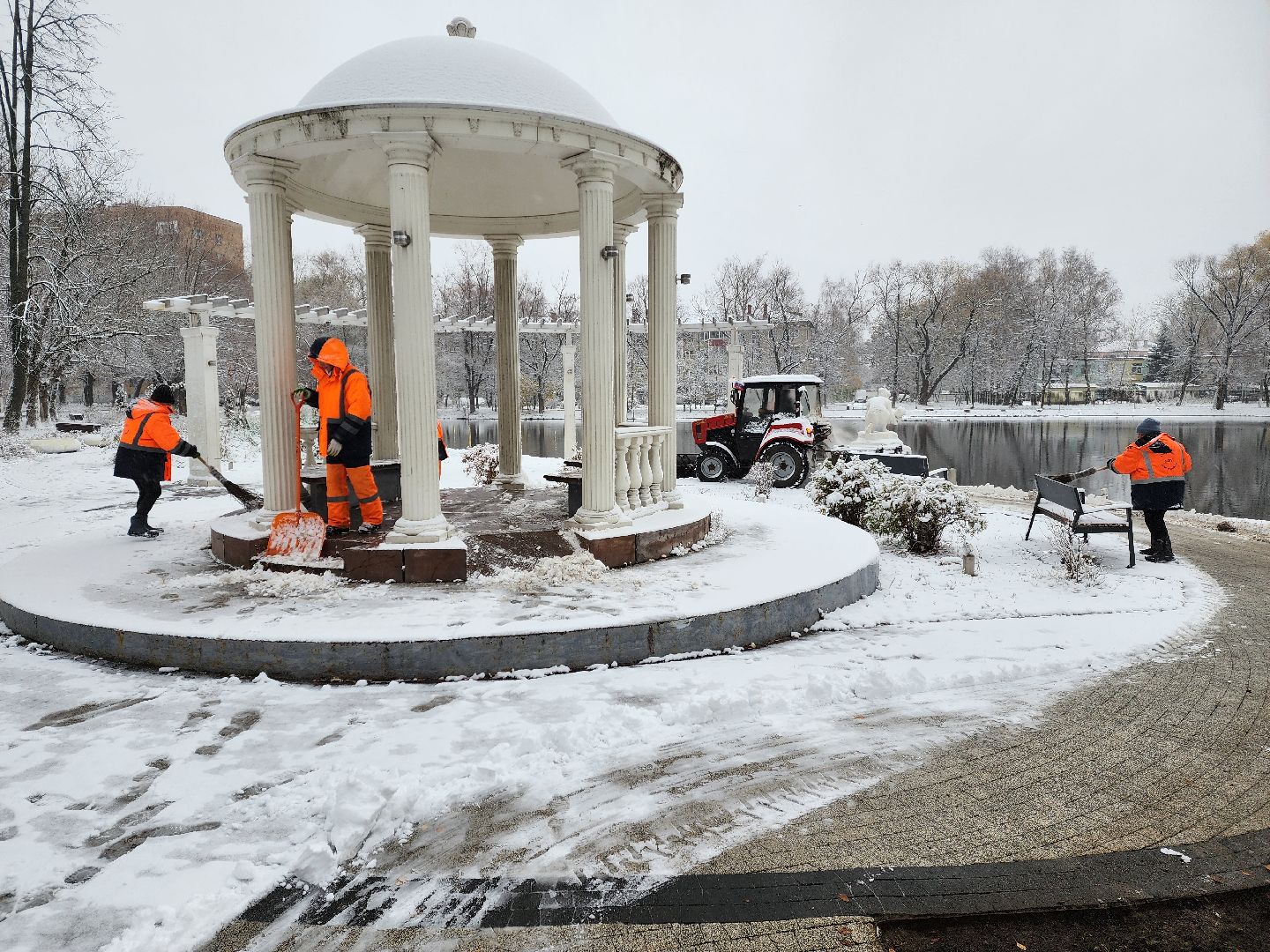 раменское, жкх, первый снег, уборка улиц города, вертикалки