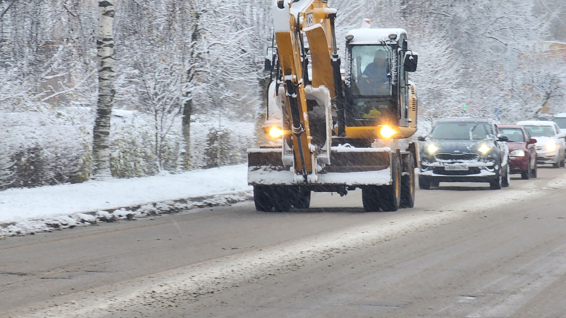Клин, ЖКХ, уборка снега, первый снег, вертикалки,