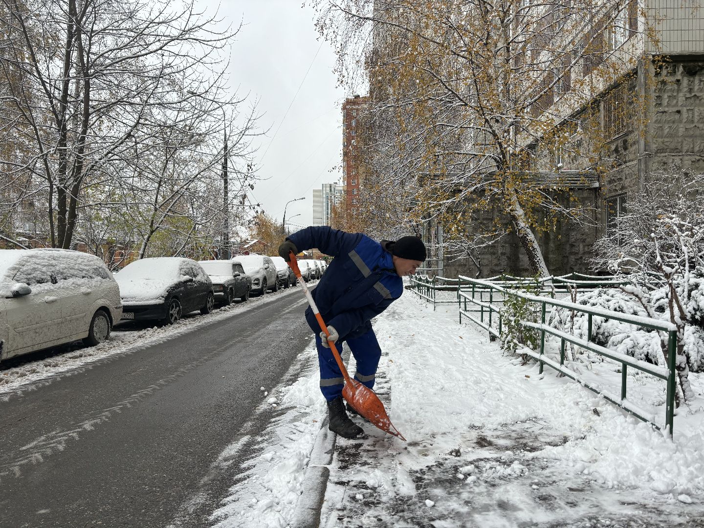 первый снег, снегопад, кучино, коммунальщики, вертикалки,