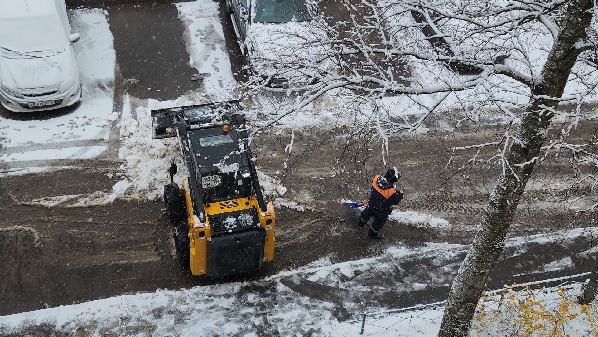 Снег, Уборка снега, Лобня, вертикалка,