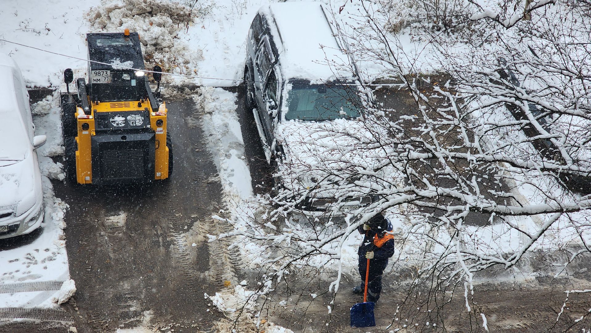 Снег, Уборка снега, Лобня, вертикалка,
