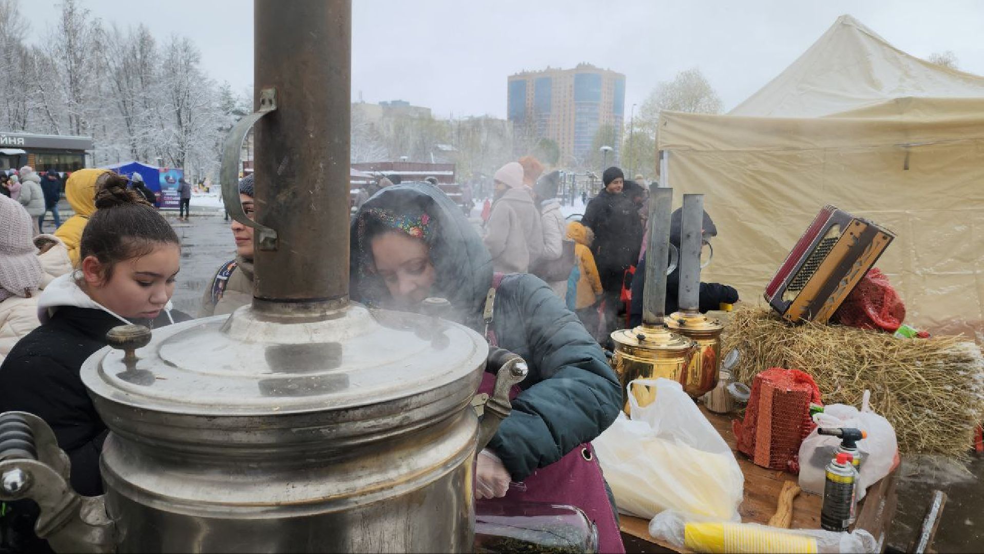 Реутов, день народно единства, Праздник в парке, вертикалки, Чаепитие, Чай из самовара, Баранки,