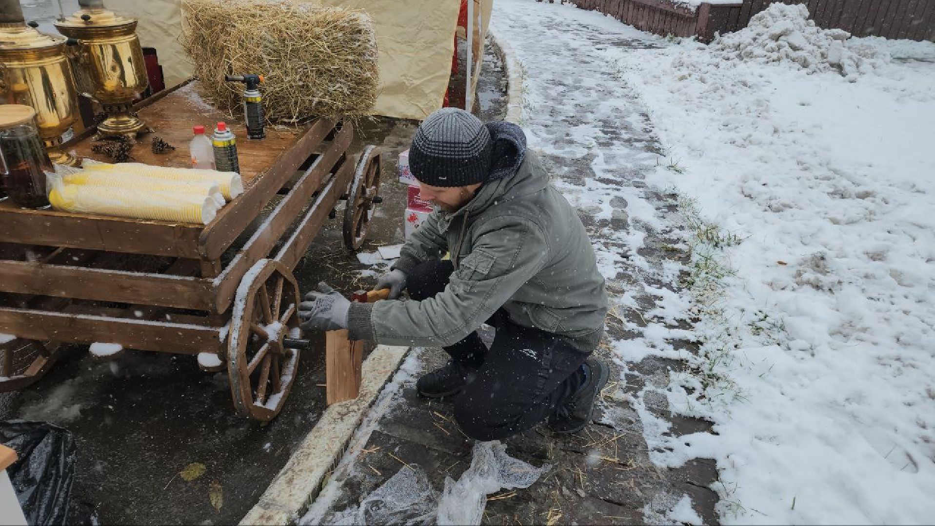 Реутов, день народно единства, Праздник в парке, вертикалки, Чаепитие, Чай из самовара, Баранки,