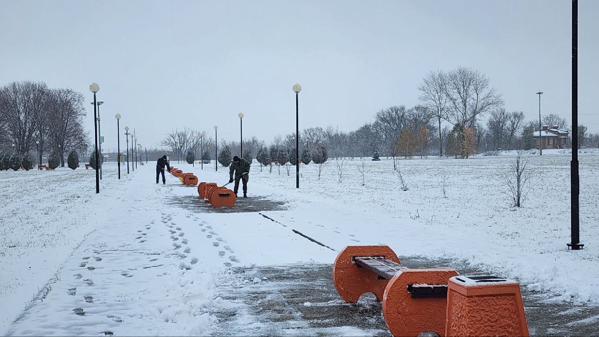 вертикалка, Серебряные Пруды, парк Серебряный, снегопад, первый снег,