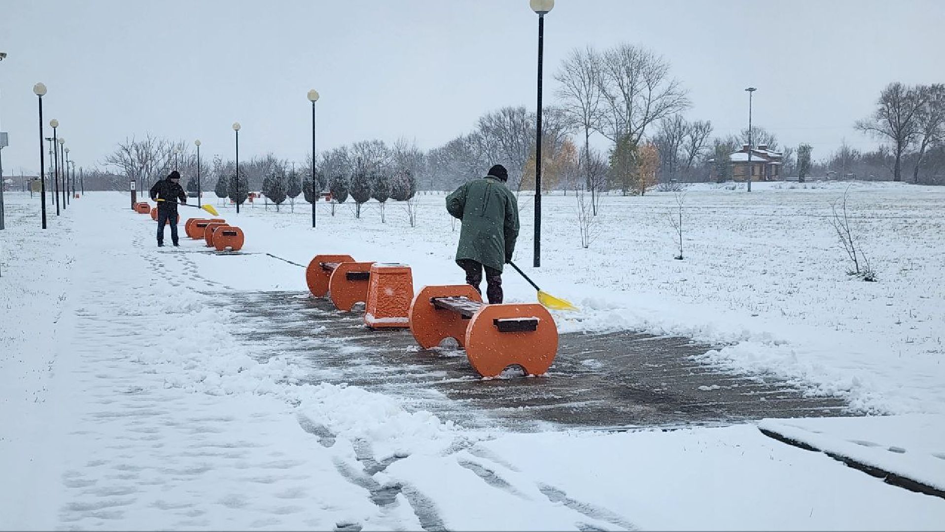 вертикалка, Серебряные Пруды, парк Серебряный, снегопад, первый снег,