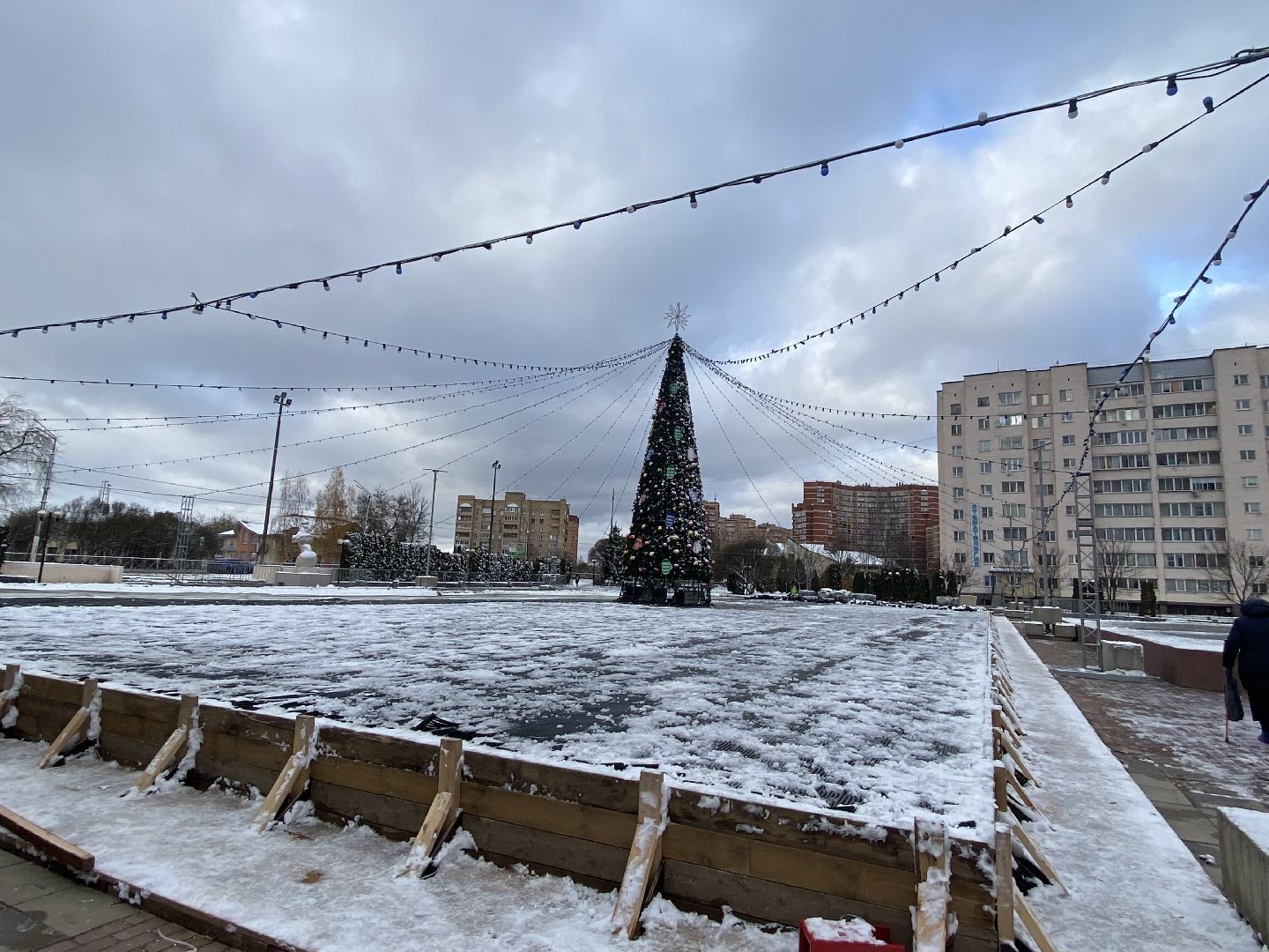 ёлка, Каток, Главная площадь, Истра, вертикалка,