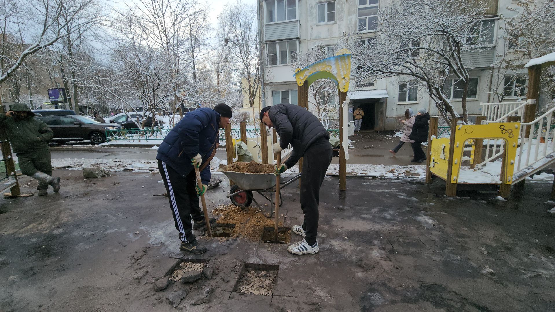 вертикалка, Пушкино, детская площадка, благоустройство, дети, качели, песочница, лавочки, ограждение,