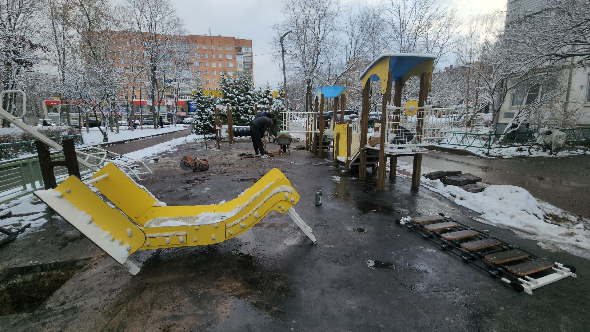 вертикалка, Пушкино, детская площадка, благоустройство, дети, качели, песочница, лавочки, ограждение,