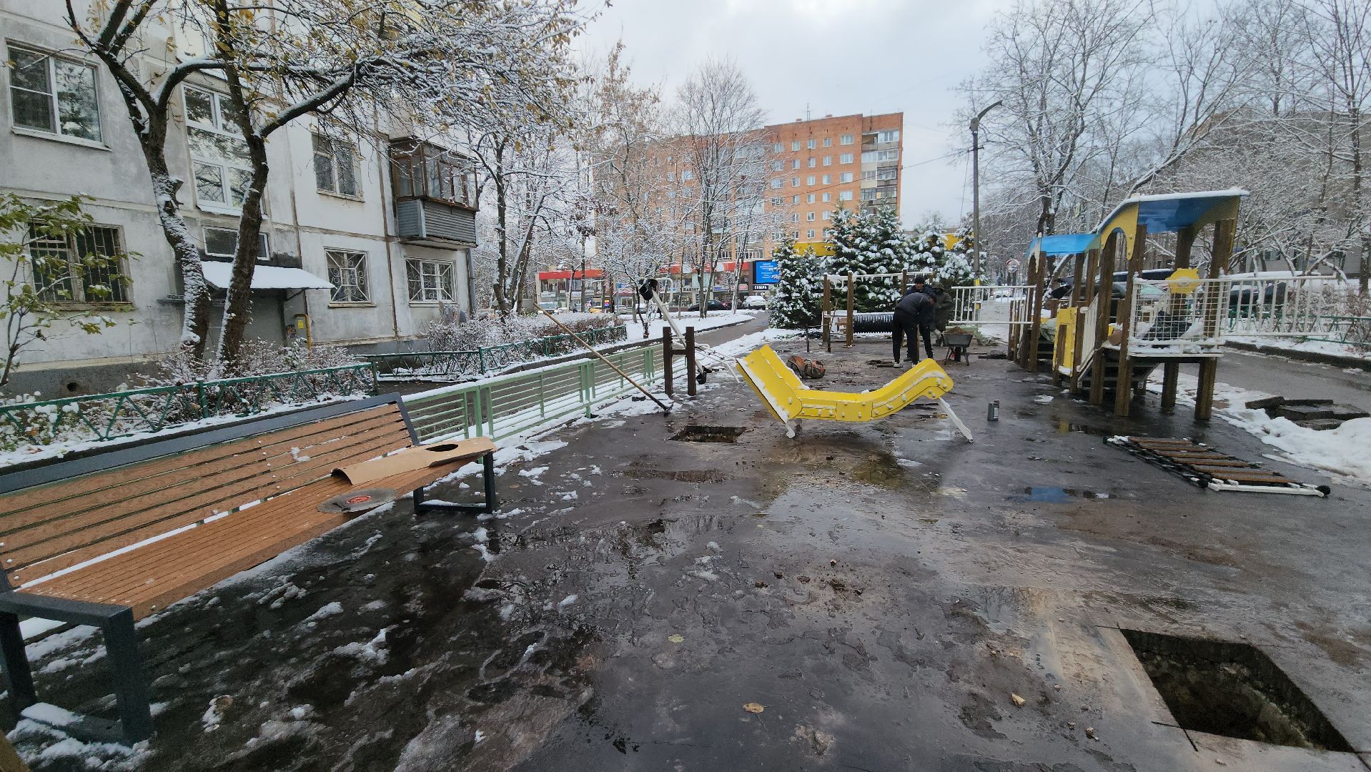 вертикалка, Пушкино, детская площадка, благоустройство, дети, качели, песочница, лавочки, ограждение,