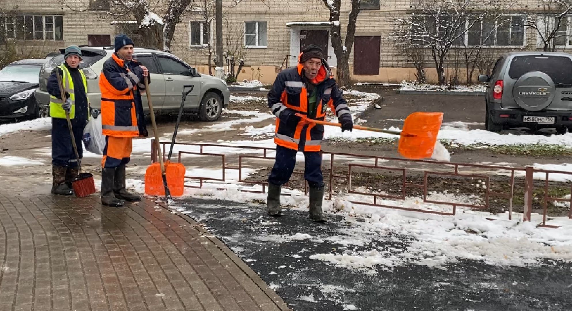 Снег, Уборка, Детская площадка, Истра, вертикалка,