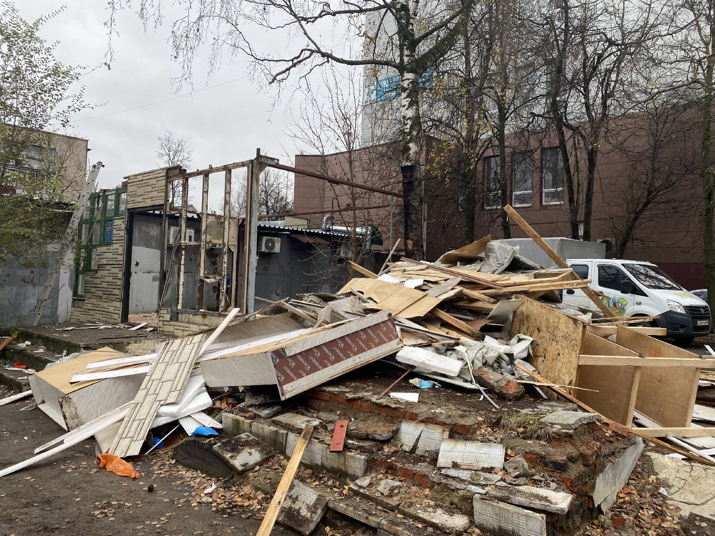 Демонтаж, Магазин, Истра, снос здания, вертикалки,