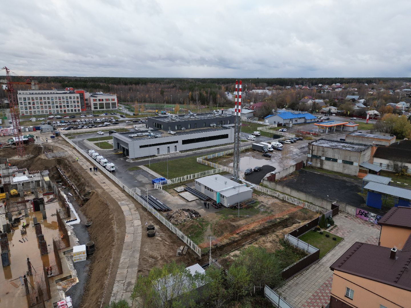 котельная, видео с коптера, ногинск, строительство,