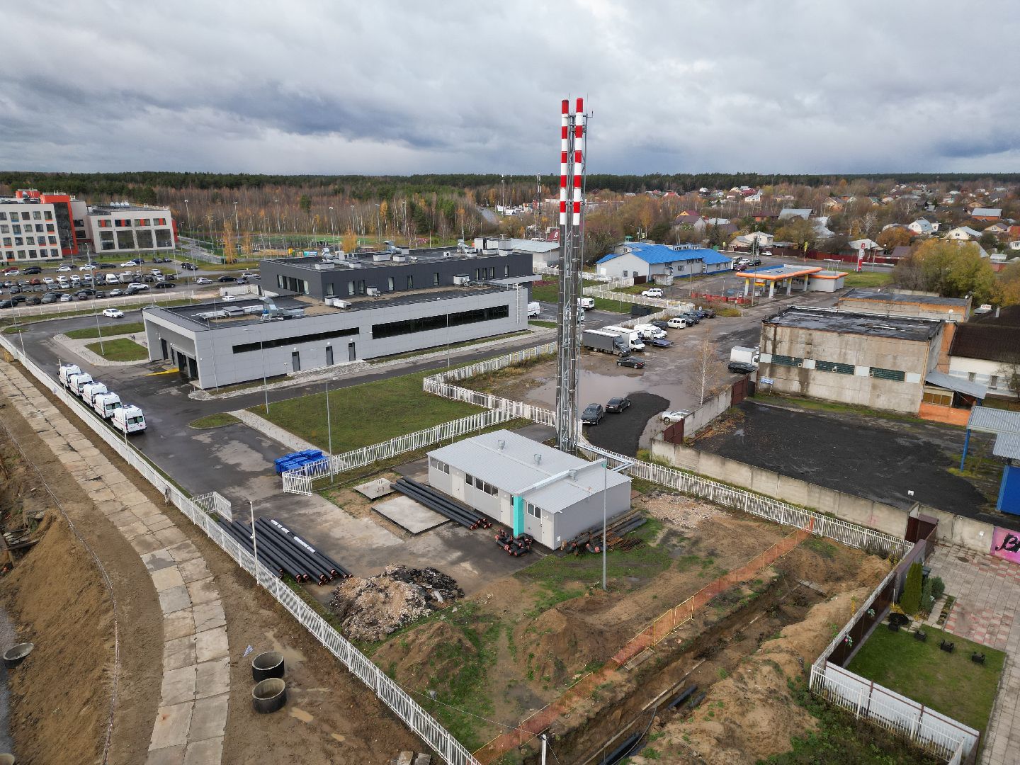 котельная, видео с коптера, ногинск, строительство,