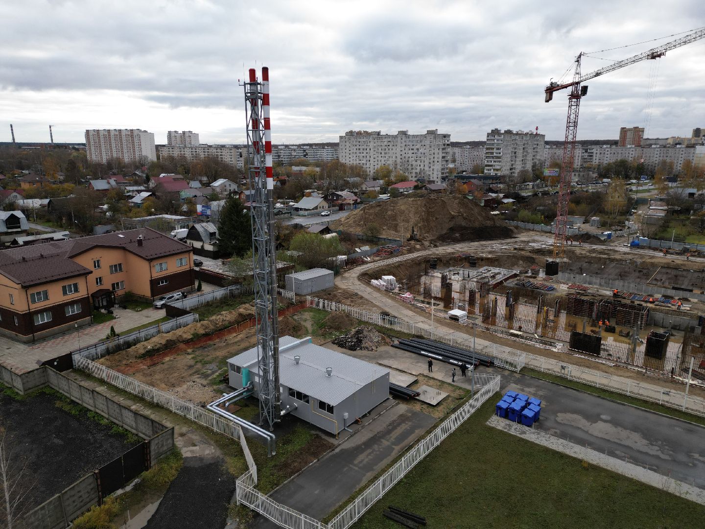 котельная, видео с коптера, ногинск, строительство,