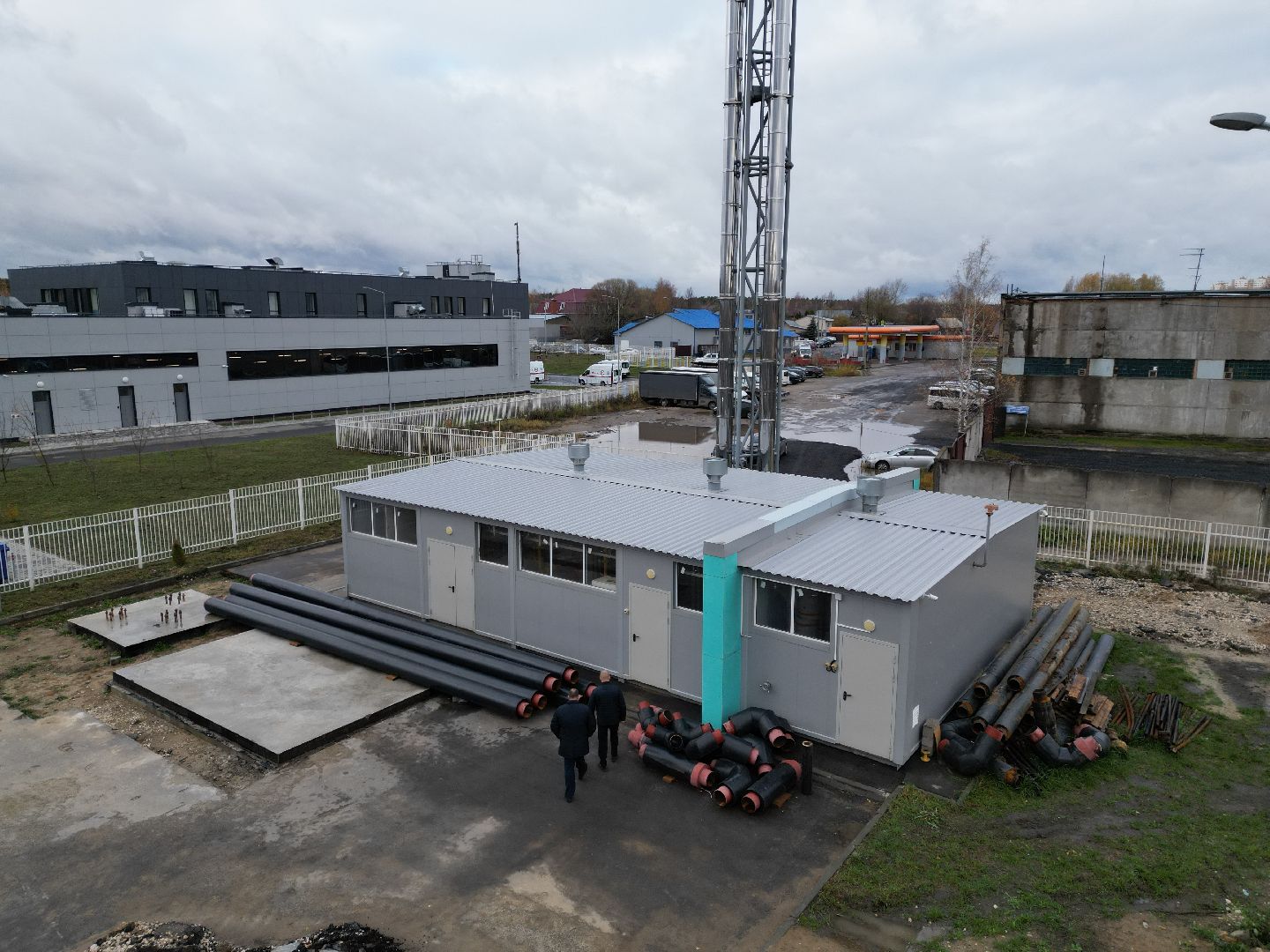 котельная, видео с коптера, ногинск, строительство,