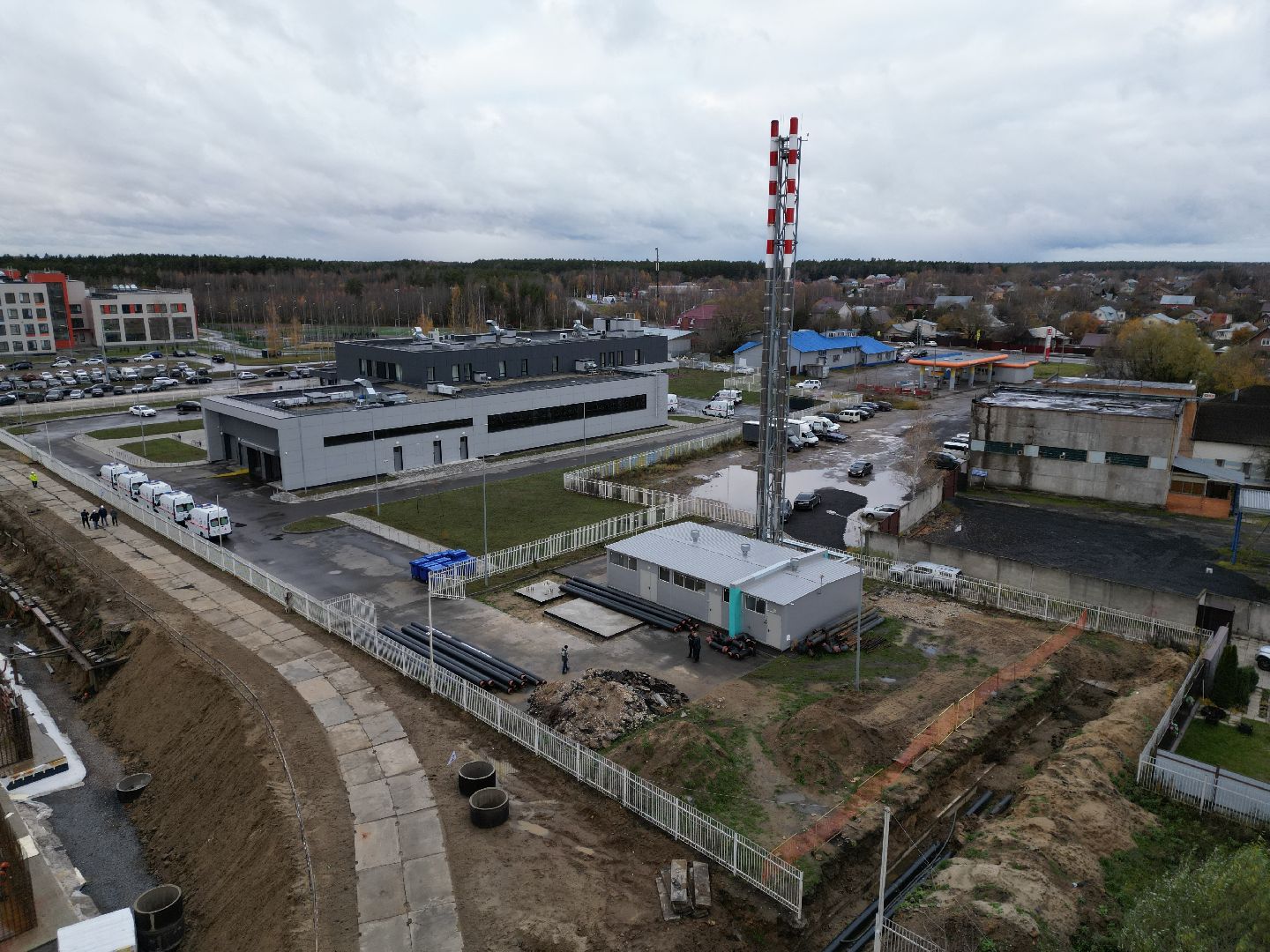 котельная, видео с коптера, ногинск, строительство,