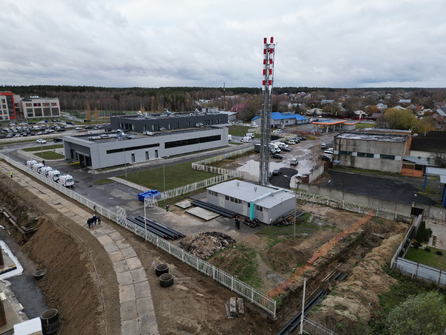 котельная, видео с коптера, ногинск, строительство,