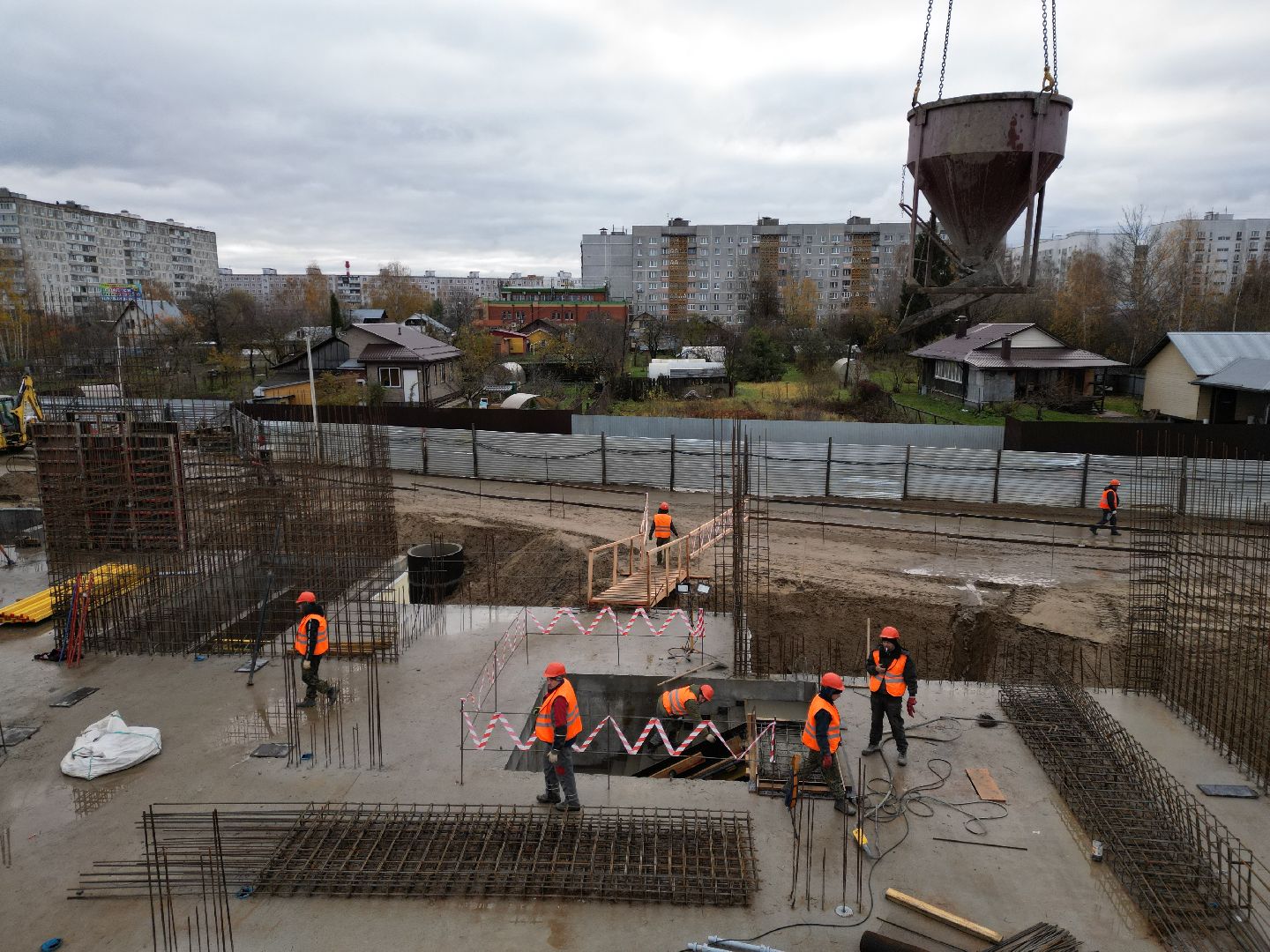 видео с коптера, ногинск, строительство, поликлиника,