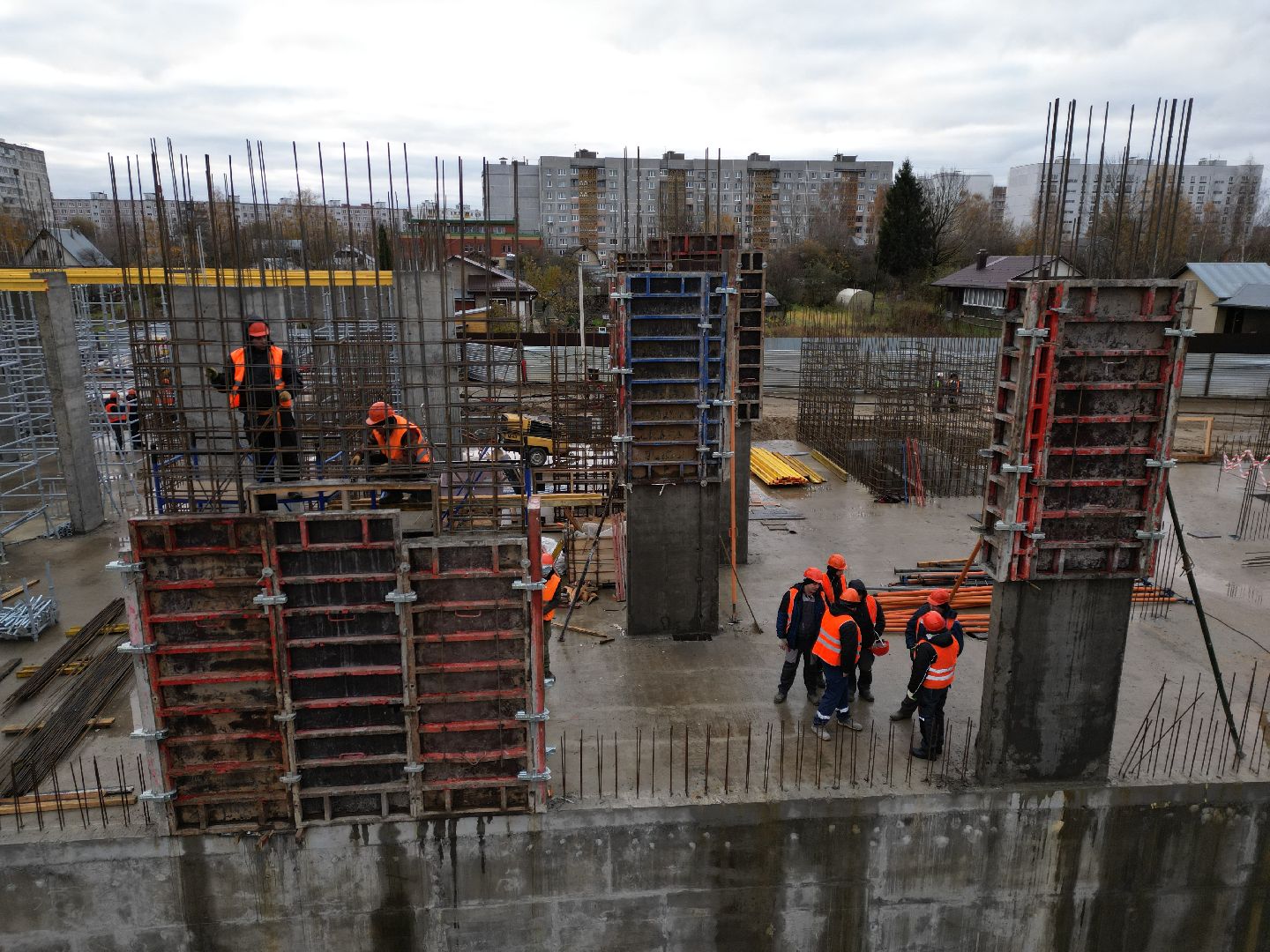 видео с коптера, ногинск, строительство, поликлиника,