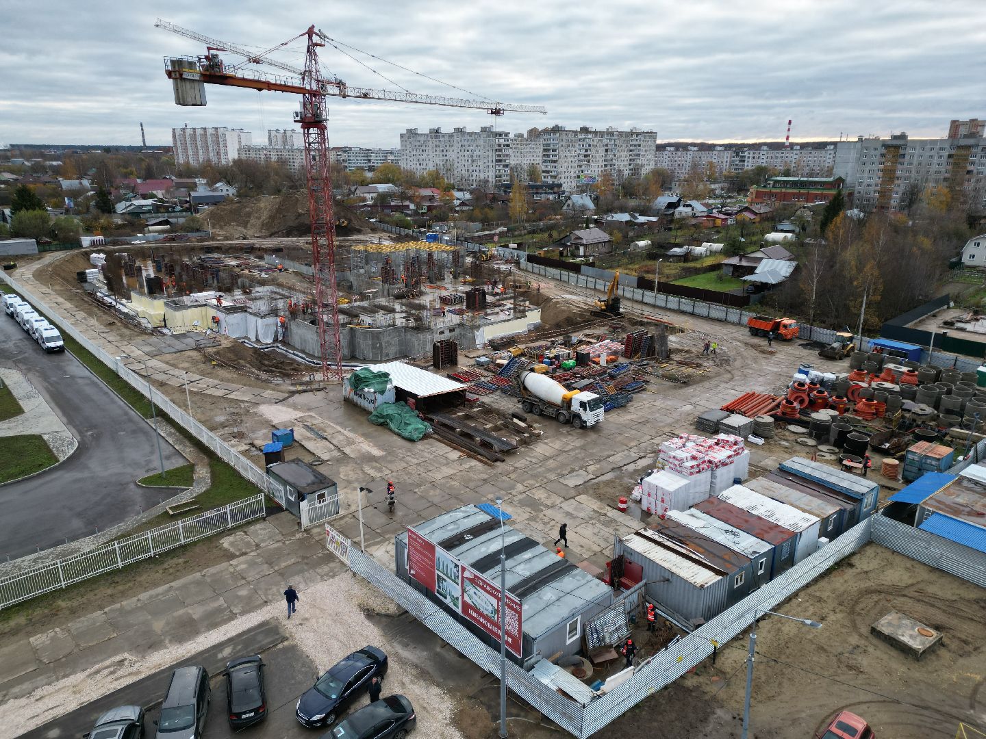 видео с коптера, ногинск, строительство, поликлиника,