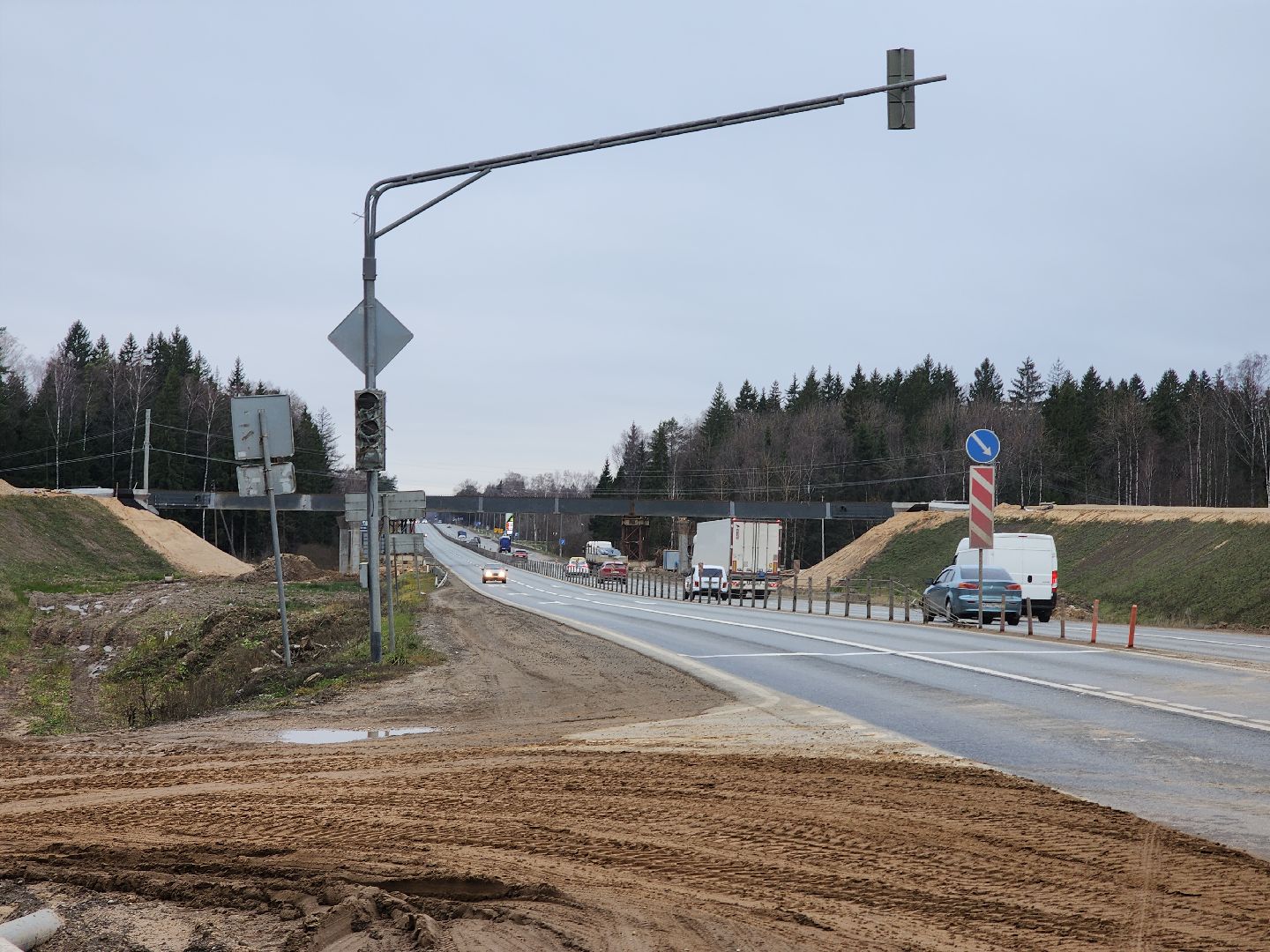 Руза, минское шоссе, м-1, строительство дороги, развязка, рузский городской округ, московская область, подмосковье, вертикалки,
