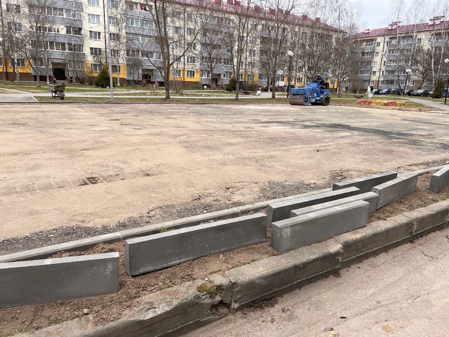 Шаховская, детская площадка, строительство