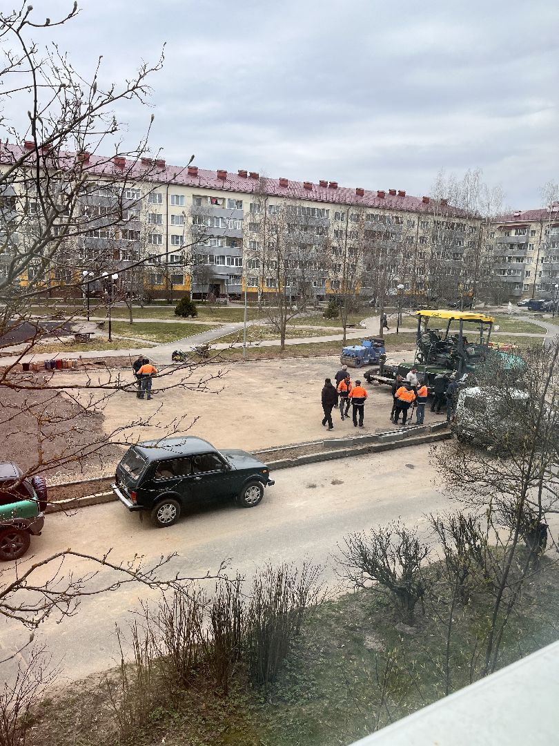 Шаховская, детская площадка, строительство