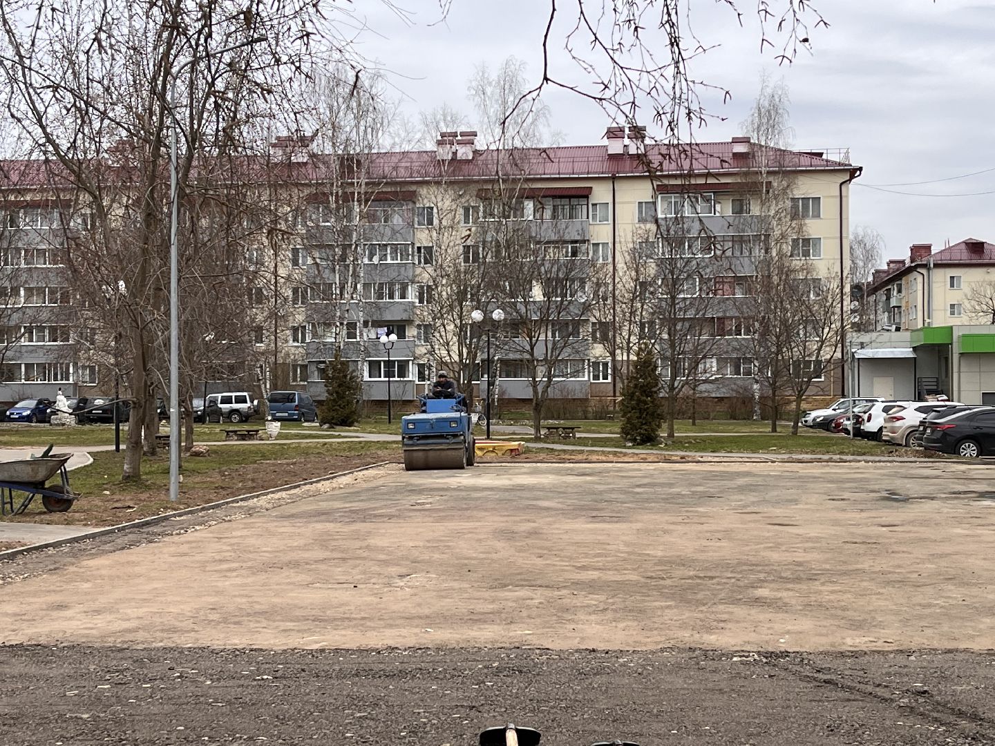 Шаховская, детская площадка, строительство