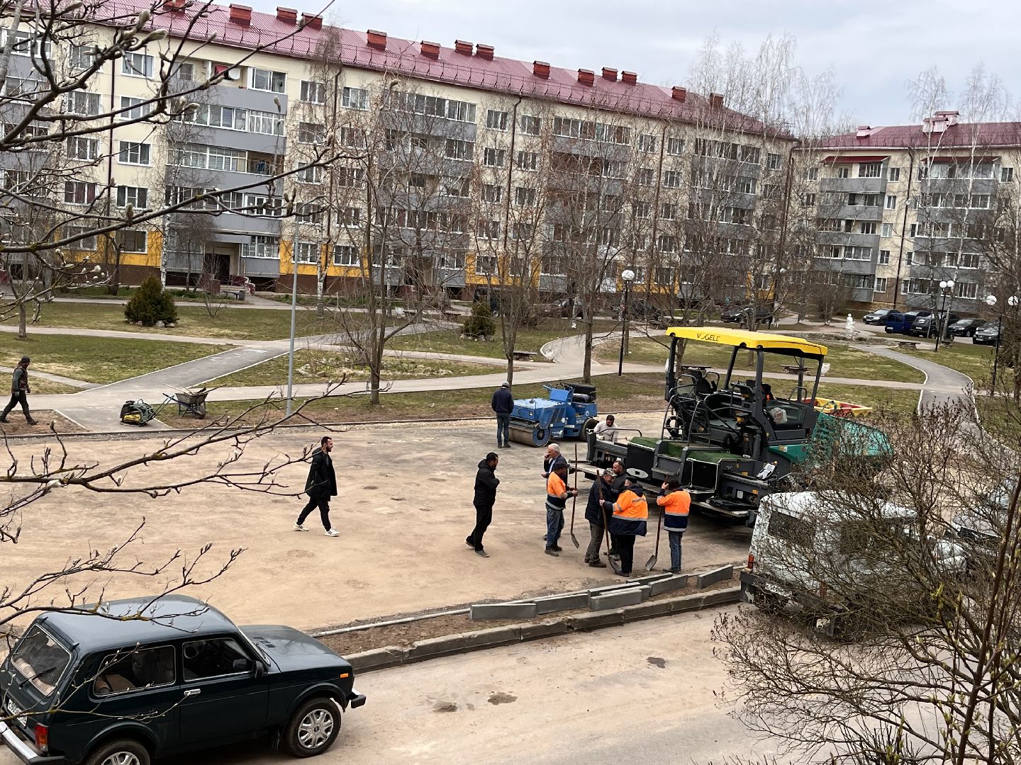 Шаховская, детская площадка, строительство