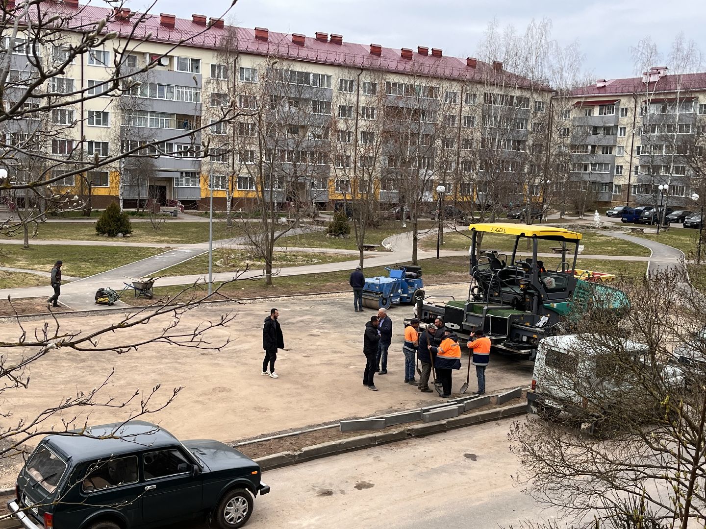 Шаховская, детская площадка, строительство