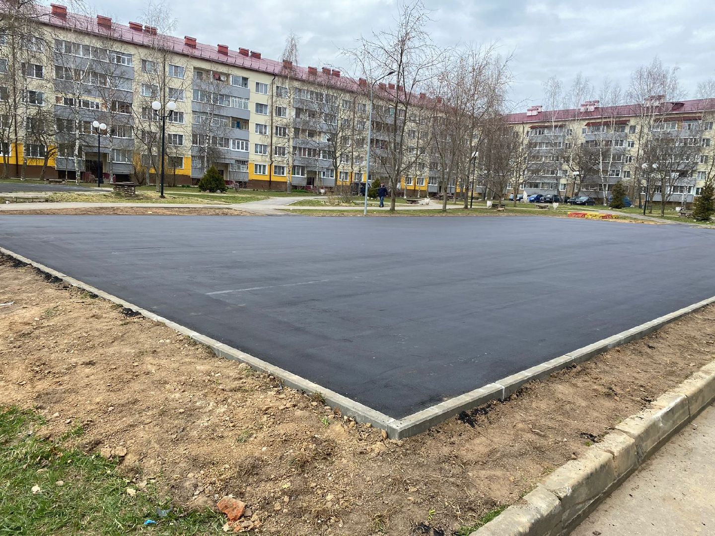 Шаховская, детская площадка, строительство