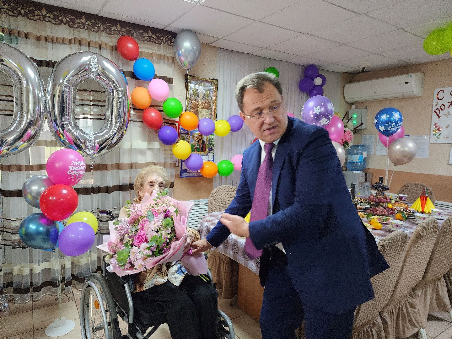 ногинск, жители, общество, пансионат, 100 лет, день рождения, юбилей, великая отечественная война, ветеран, пенсионер,