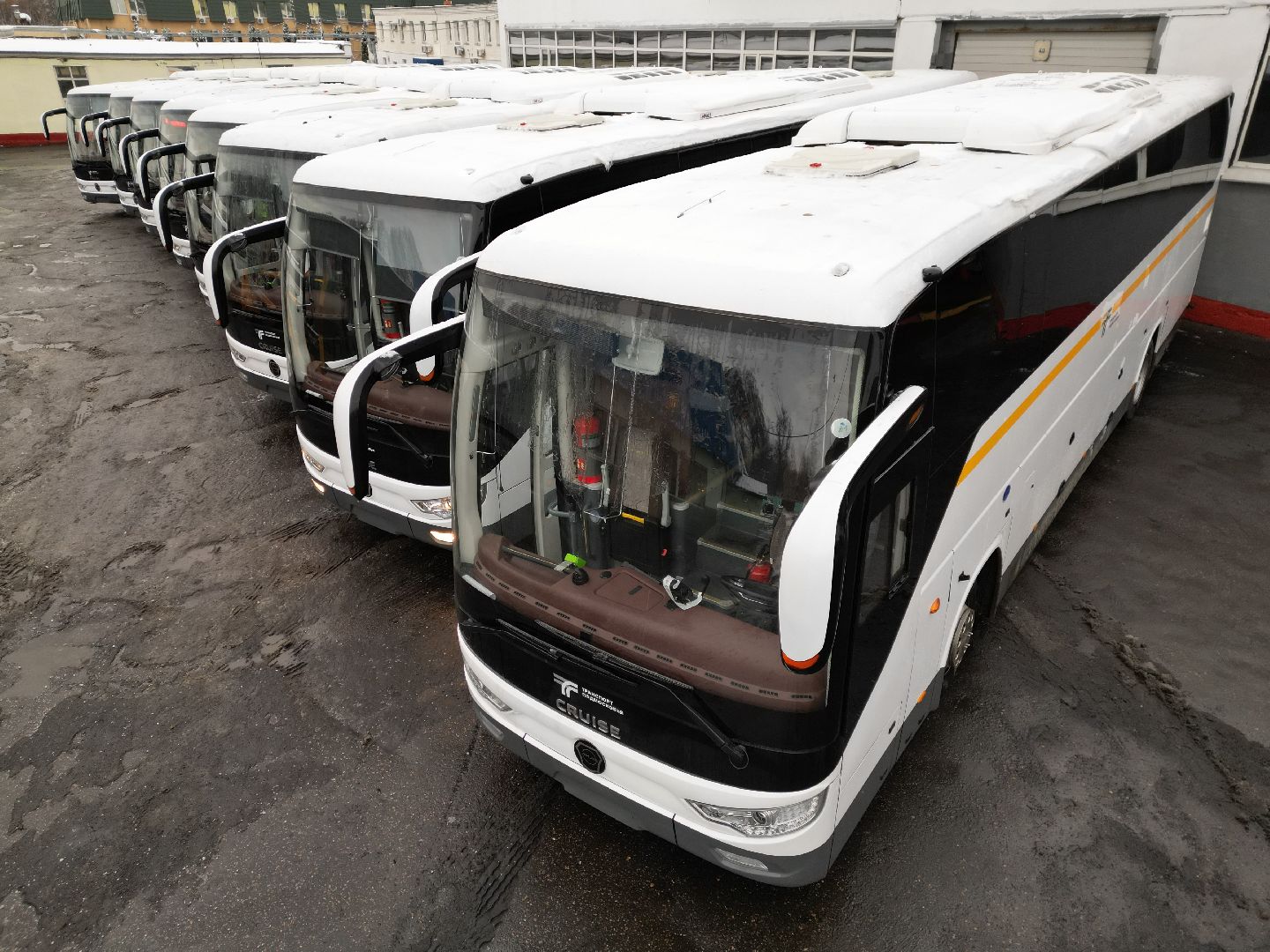 видео с коптера, автобусы, транспорт,