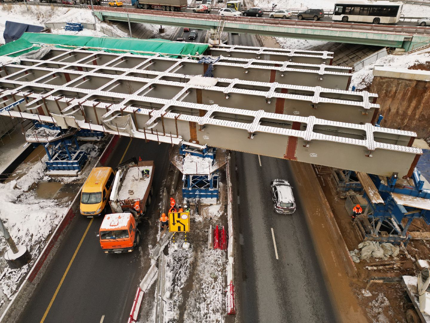 видео с коптера, дороги, строительство,