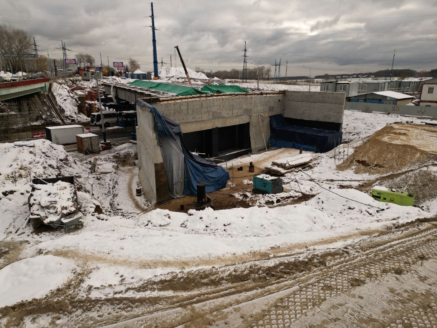 видео с коптера, дороги, строительство,