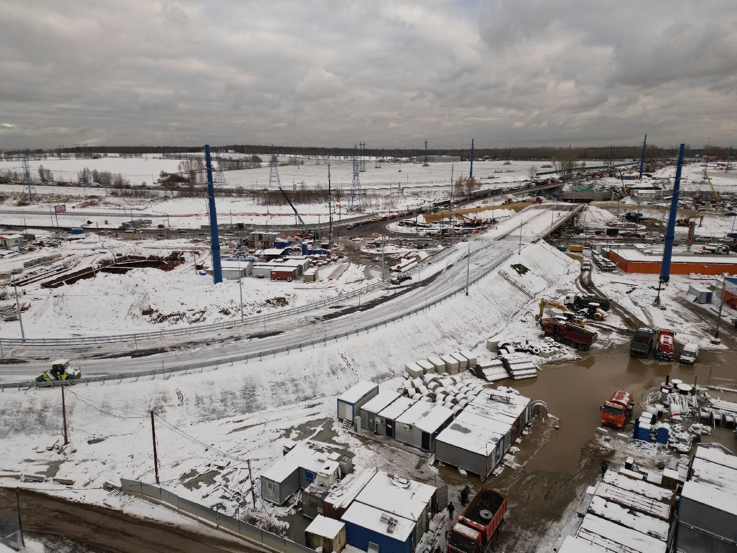 видео с коптера, дороги, строительство,